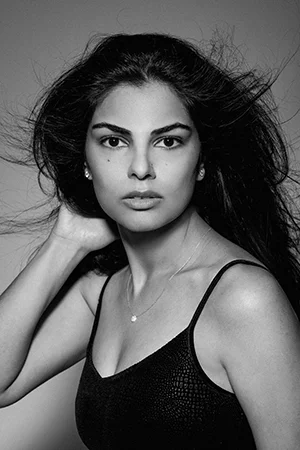 black and white fashion portrait female model