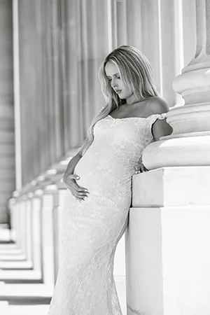 maternity pregnant woman column bw